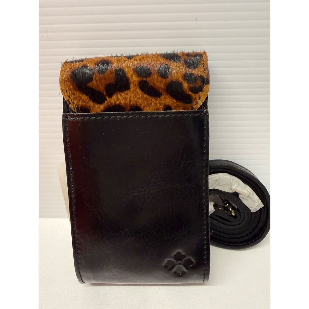 Patricia Nash, Rivalta Crossbody Bag Leather LEOPARD CALF HAIR NWTS EXTRA SMALL - Picture 5 of 7
